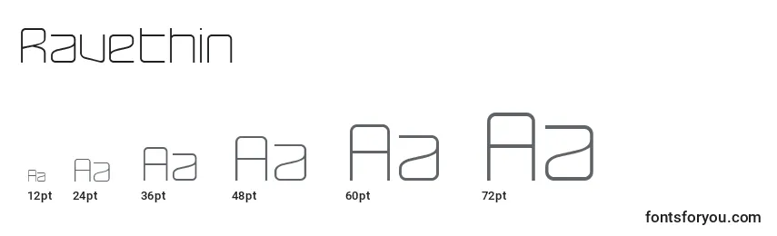 Размеры шрифта Ravethin