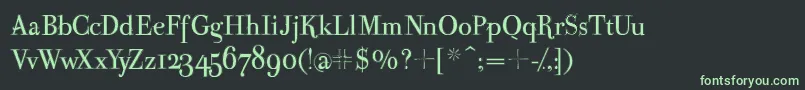 フォントParmapetitoutline – 黒い背景に緑の文字