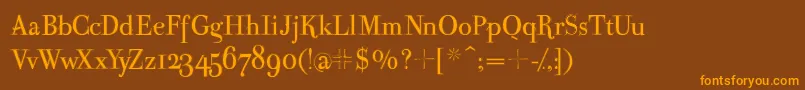 Parmapetitoutline Font – Orange Fonts on Brown Background