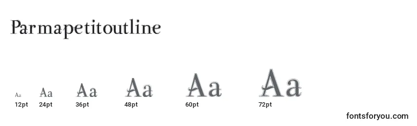 Размеры шрифта Parmapetitoutline