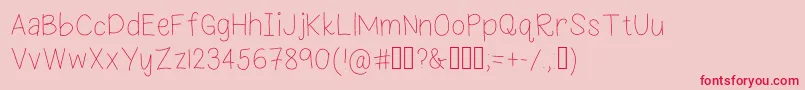LeaningOnEverlastingArms Font – Red Fonts on Pink Background