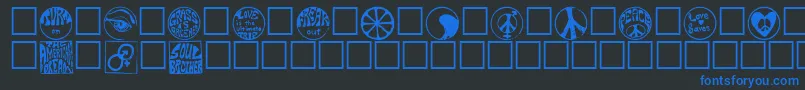 フォントHippystampa – 黒い背景に青い文字