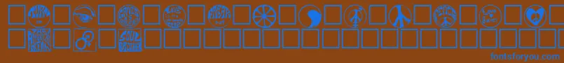 Шрифт Hippystampa – синие шрифты на коричневом фоне