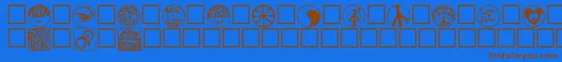 Hippystampa Font – Brown Fonts on Blue Background