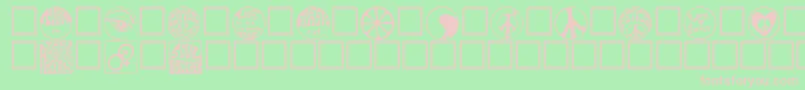 Hippystampa-fontti – vaaleanpunaiset fontit vihreällä taustalla