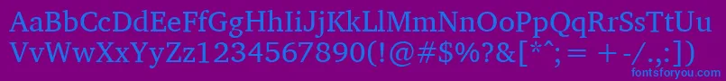 Charissilr Font – Blue Fonts on Purple Background