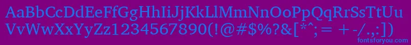 フォントCharissilr – 紫色の背景に青い文字