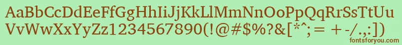 Charissilr Font – Brown Fonts on Green Background