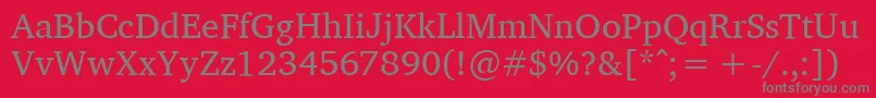 フォントCharissilr – 赤い背景に灰色の文字
