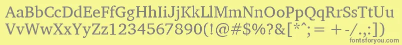 フォントCharissilr – 黄色の背景に灰色の文字