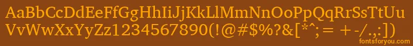 Charissilr Font – Orange Fonts on Brown Background