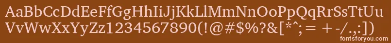 フォントCharissilr – 茶色の背景にピンクのフォント