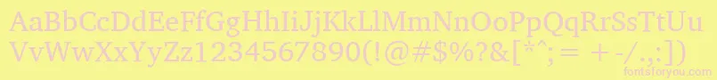 Charissilr Font – Pink Fonts on Yellow Background