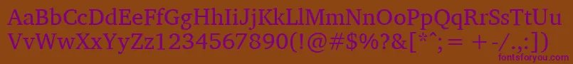 Charissilr Font – Purple Fonts on Brown Background