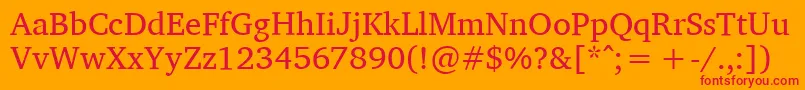 Charissilr Font – Red Fonts on Orange Background