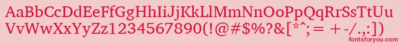 Charissilr Font – Red Fonts on Pink Background