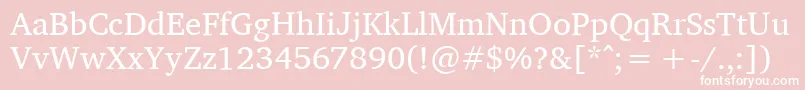 フォントCharissilr – ピンクの背景に白い文字