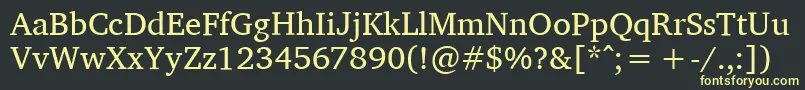 Charissilr Font – Yellow Fonts on Black Background