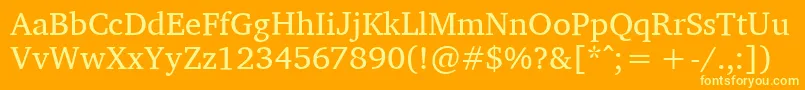 Charissilr Font – Yellow Fonts on Orange Background
