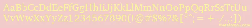 Charissilr Font – Yellow Fonts on Pink Background