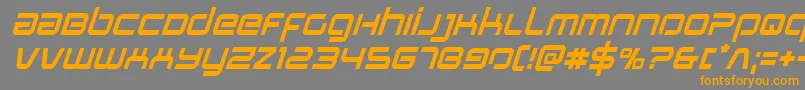 フォントStareagleital – オレンジの文字は灰色の背景にあります。