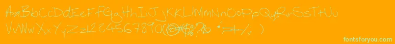 Thebestofmyloveregular-Schriftart – Grüne Schriften auf orangefarbenem Hintergrund