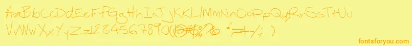 Thebestofmyloveregular Font – Orange Fonts on Yellow Background