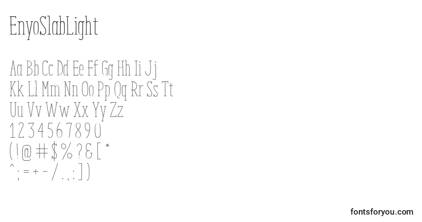 Czcionka EnyoSlabLight (92480) – alfabet, cyfry, specjalne znaki