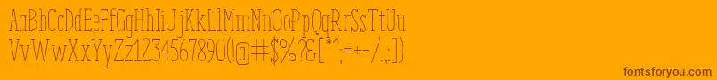 EnyoSlabLight-fontti – ruskeat fontit oranssilla taustalla