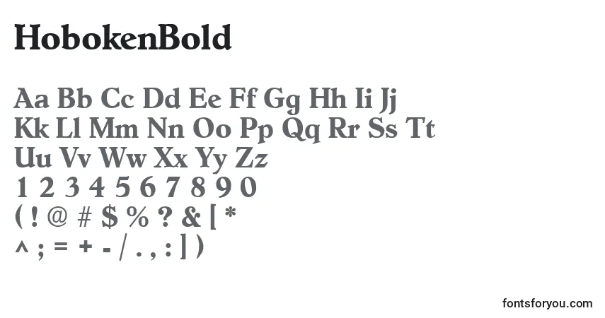 Шрифт HobokenBold – алфавит, цифры, специальные символы