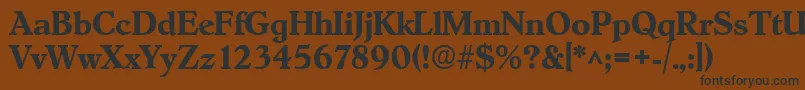 フォントHobokenBold – 黒い文字が茶色の背景にあります