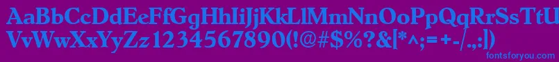 フォントHobokenBold – 紫色の背景に青い文字