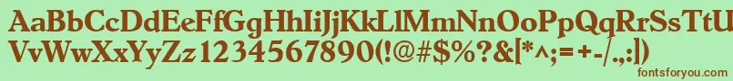 HobokenBold Font – Brown Fonts on Green Background