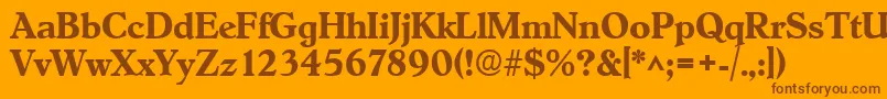 HobokenBold Font – Brown Fonts on Orange Background