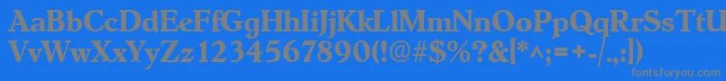 フォントHobokenBold – 青い背景に灰色の文字