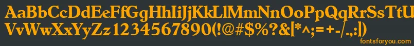 フォントHobokenBold – 黒い背景にオレンジの文字