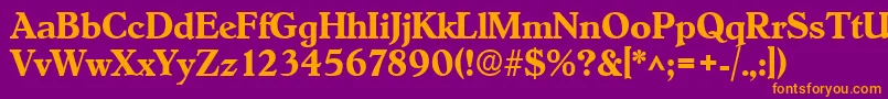 HobokenBold Font – Orange Fonts on Purple Background