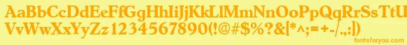 HobokenBold Font – Orange Fonts on Yellow Background