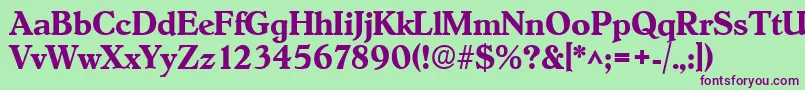 HobokenBold Font – Purple Fonts on Green Background