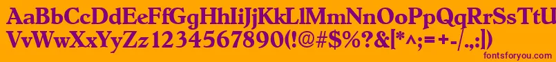 HobokenBold Font – Purple Fonts on Orange Background