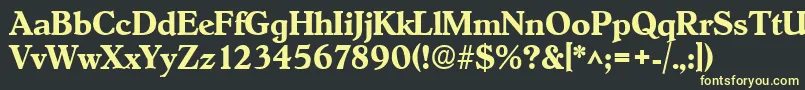 フォントHobokenBold – 黒い背景に黄色の文字