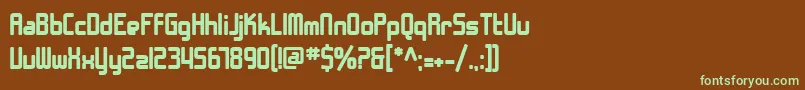 Шрифт SfChromeFendersBold – зелёные шрифты на коричневом фоне