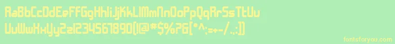 Czcionka SfChromeFendersBold – żółte czcionki na zielonym tle