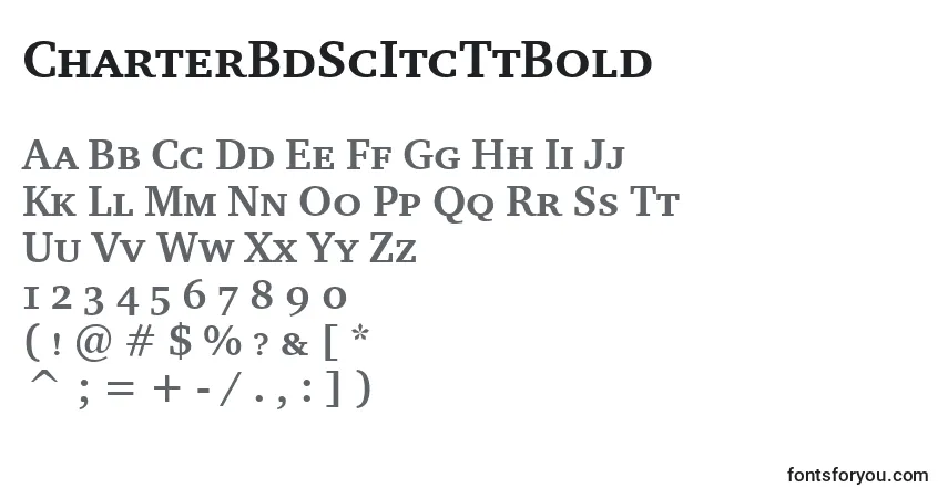 Fuente CharterBdScItcTtBold - alfabeto, números, caracteres especiales