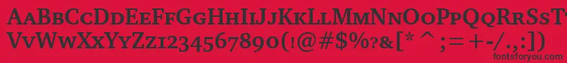 CharterBdScItcTtBold Font – Black Fonts on Red Background