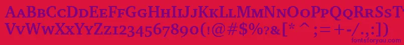 CharterBdScItcTtBold Font – Purple Fonts on Red Background