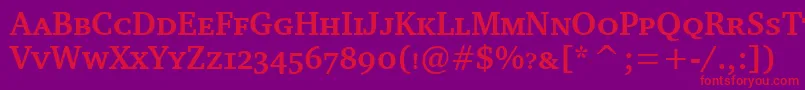 CharterBdScItcTtBold Font – Red Fonts on Purple Background