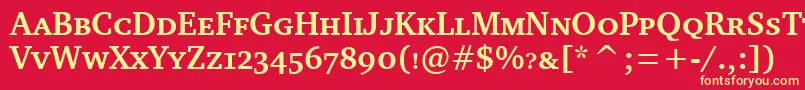 CharterBdScItcTtBold Font – Yellow Fonts on Red Background