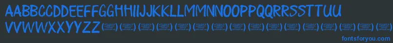 PlayalldayRegular-Schriftart – Blaue Schriften auf schwarzem Hintergrund