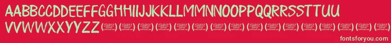 PlayalldayRegular Font – Green Fonts on Red Background